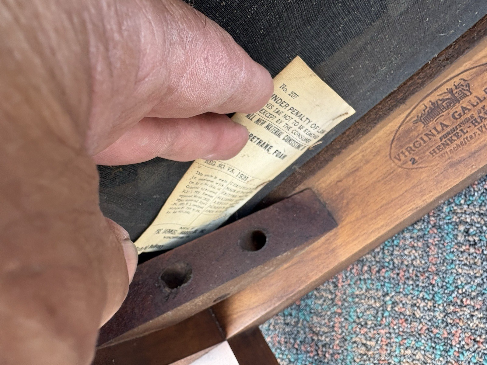 66888  HENKEL HARRIS VIRGINIA GALLERIES Solid Black Cherry Corner Chair