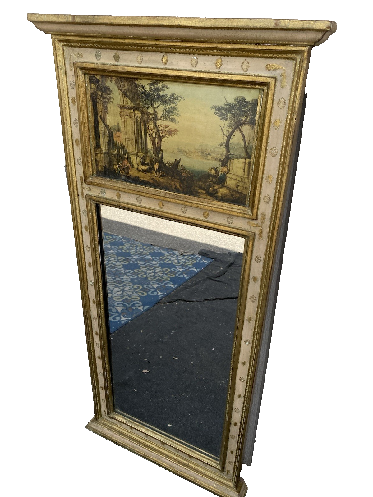 66618 LaBarge Decorator Mirror with French Scene on the top