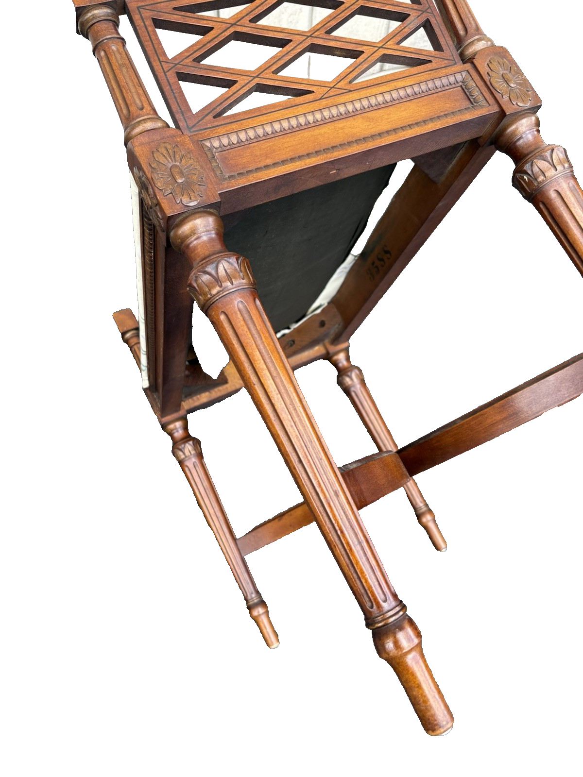 66887   Decorator Mahogany Vanity Bench Stool  XX