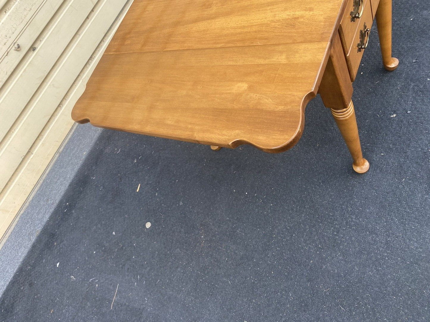 65794 Solid Maple Drop Side Pembrooke  Lamp Table Stand w/ Drawer