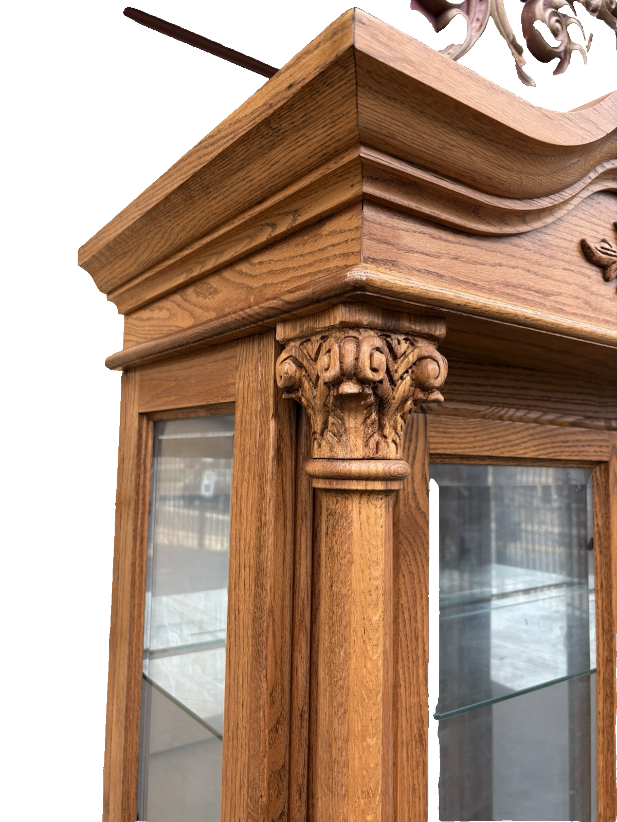 66737 Super Quality Oak Curio China Cabinet