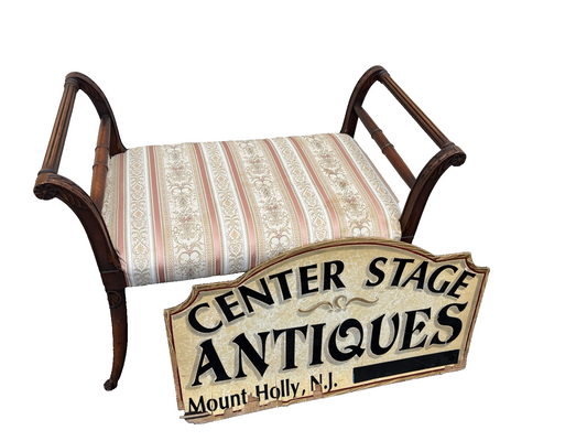 66886   Mahogany Vanity Bench Stool