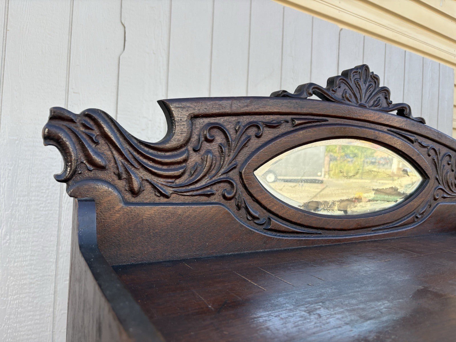 66770 Antique Victorian Oak Side by Side Desk with Bookcase