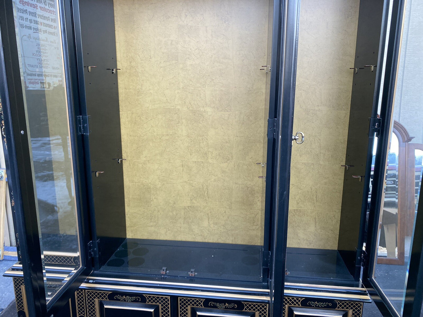 66268  ETHAN ALLEN Oriental Breakfront Curio Cabinet