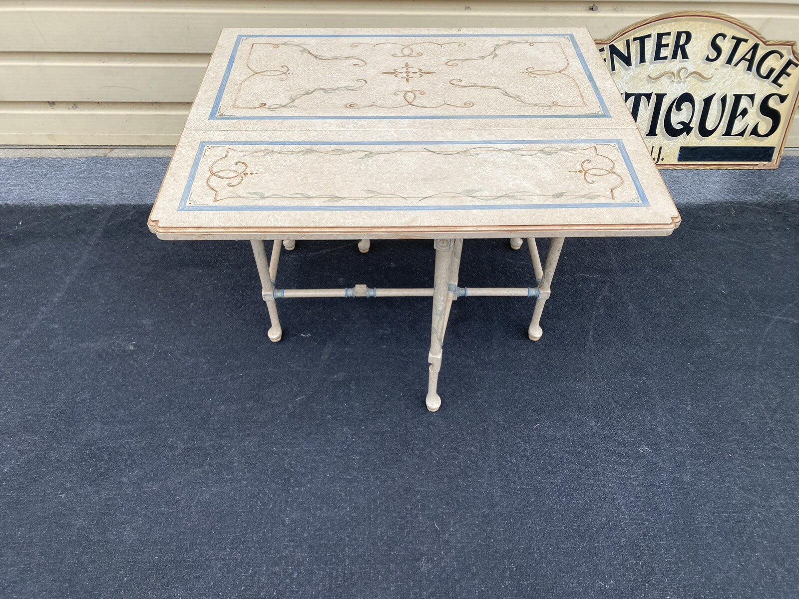66040 Hand Painted Drop Leaf  Coffee /  End Table Stand