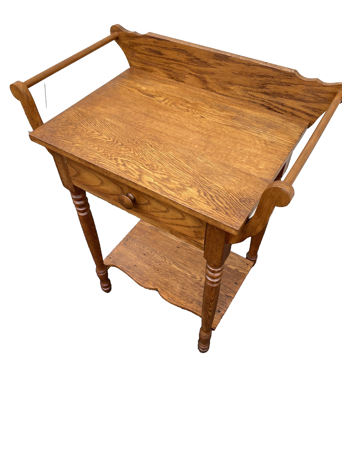 66326 Antique Oak Nightstand End Table Stand