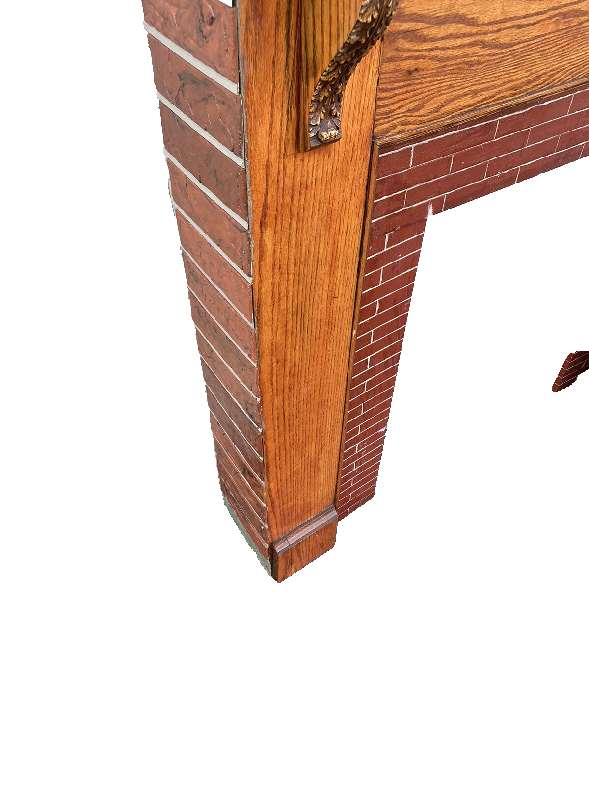 65926   Oak Fireplace Mantle with Brick Face Applied