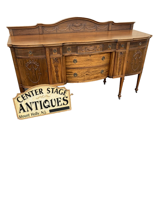 66104 Antique Mahogany Sideboard Server Buffet with WINE HOLDERS