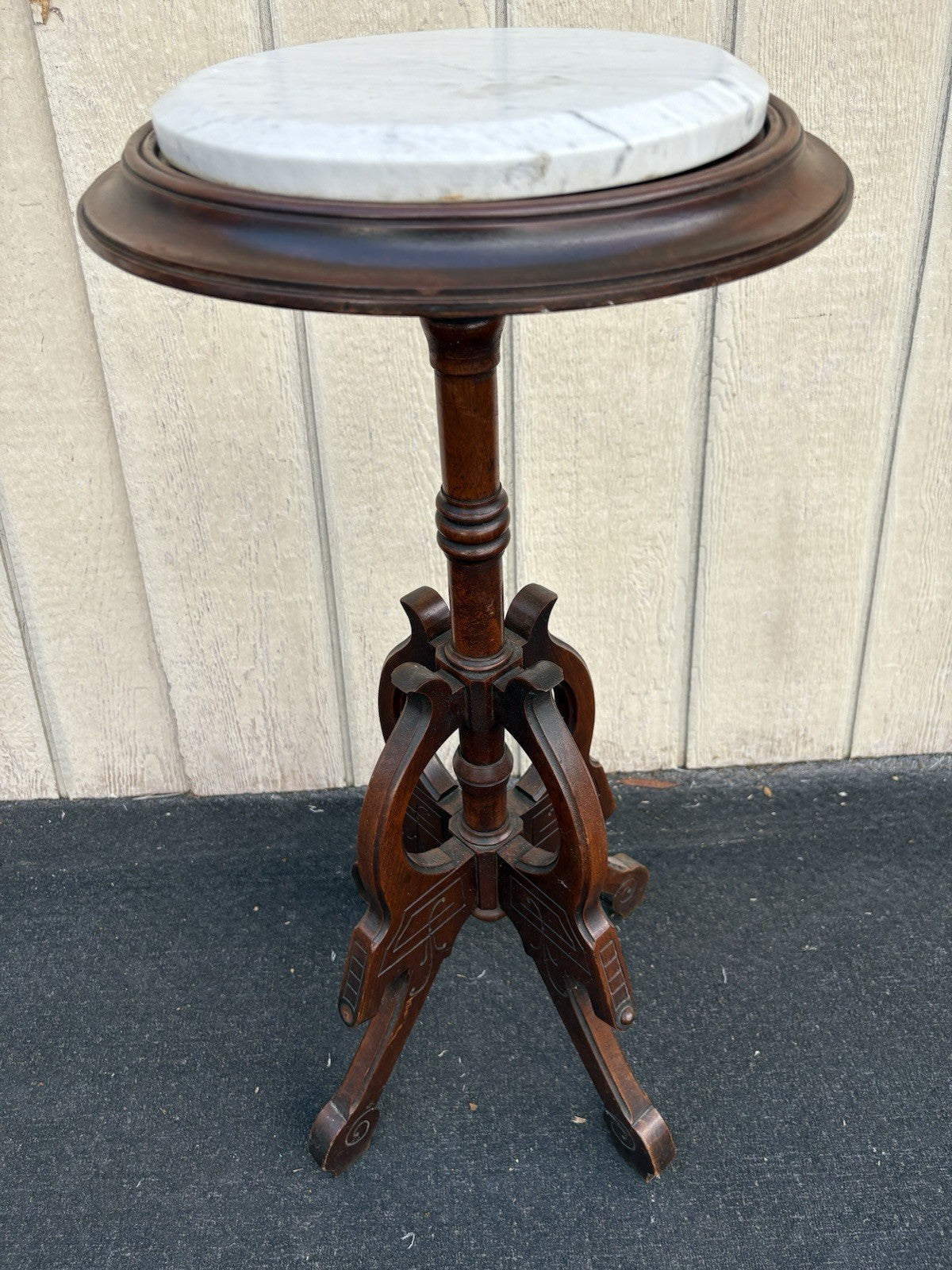 66665  Antique Victorian Marble Top Lamp Table