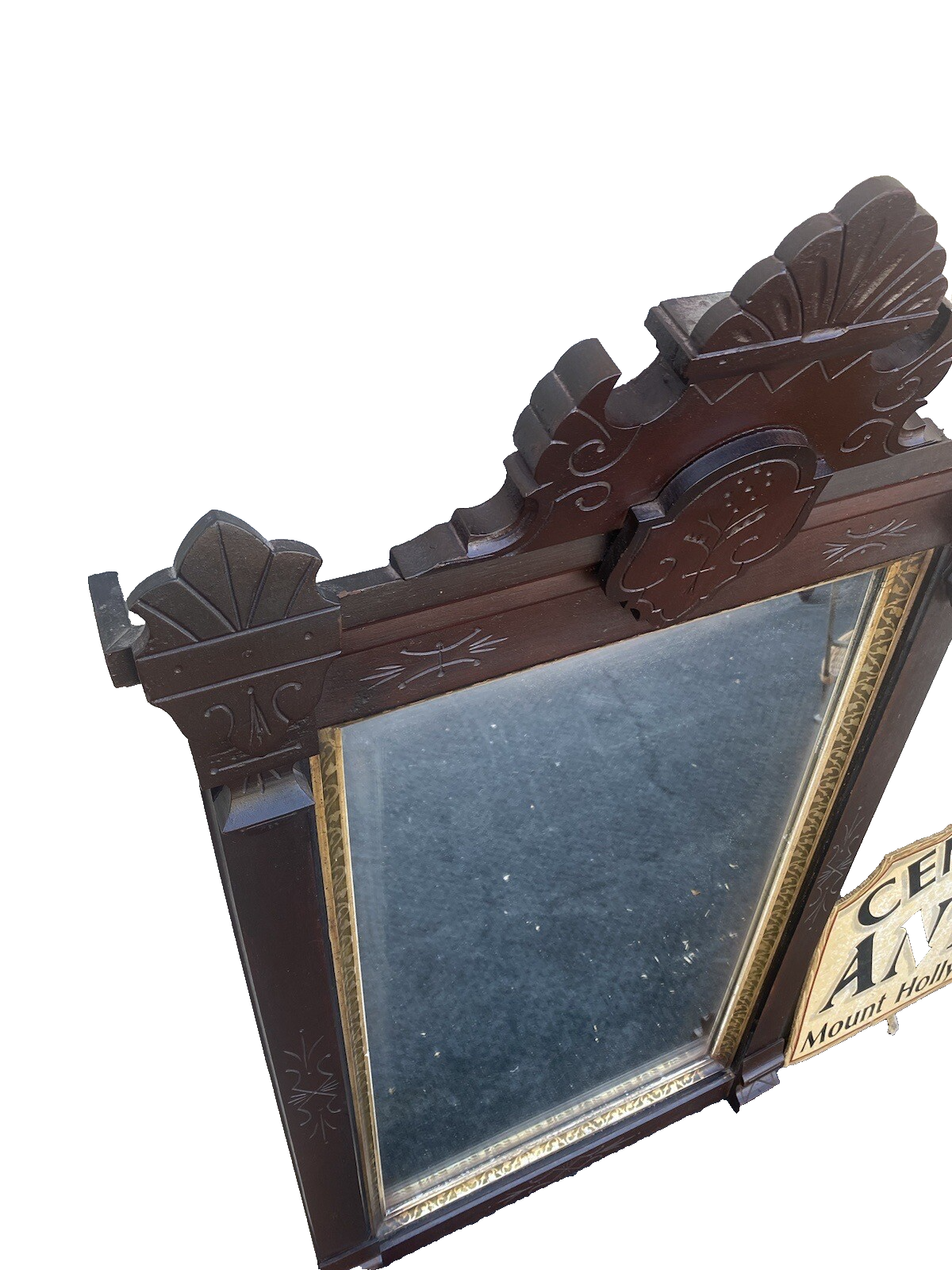 64725 Antique Victorian Walnut Mirror