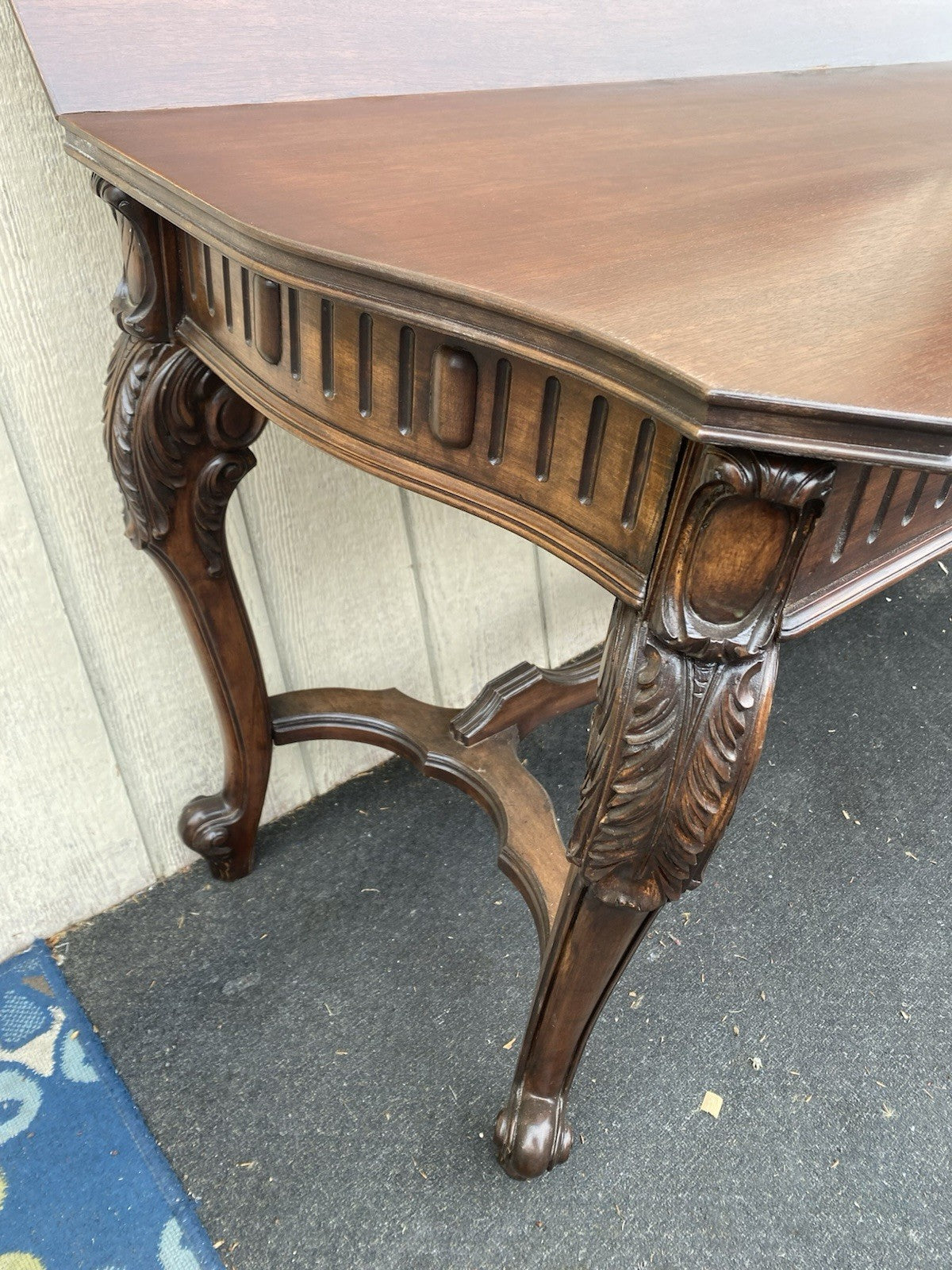 66609  Antique French Country Flip Top Dining Table Console Sofa Table