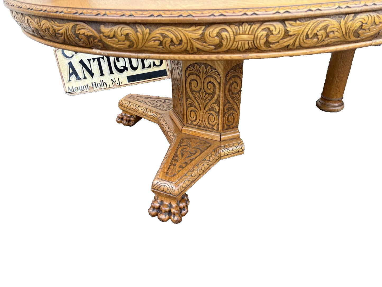 66723  Super RARE Antique Victorian Table w/ 10  Leafs Top 54" x 144"