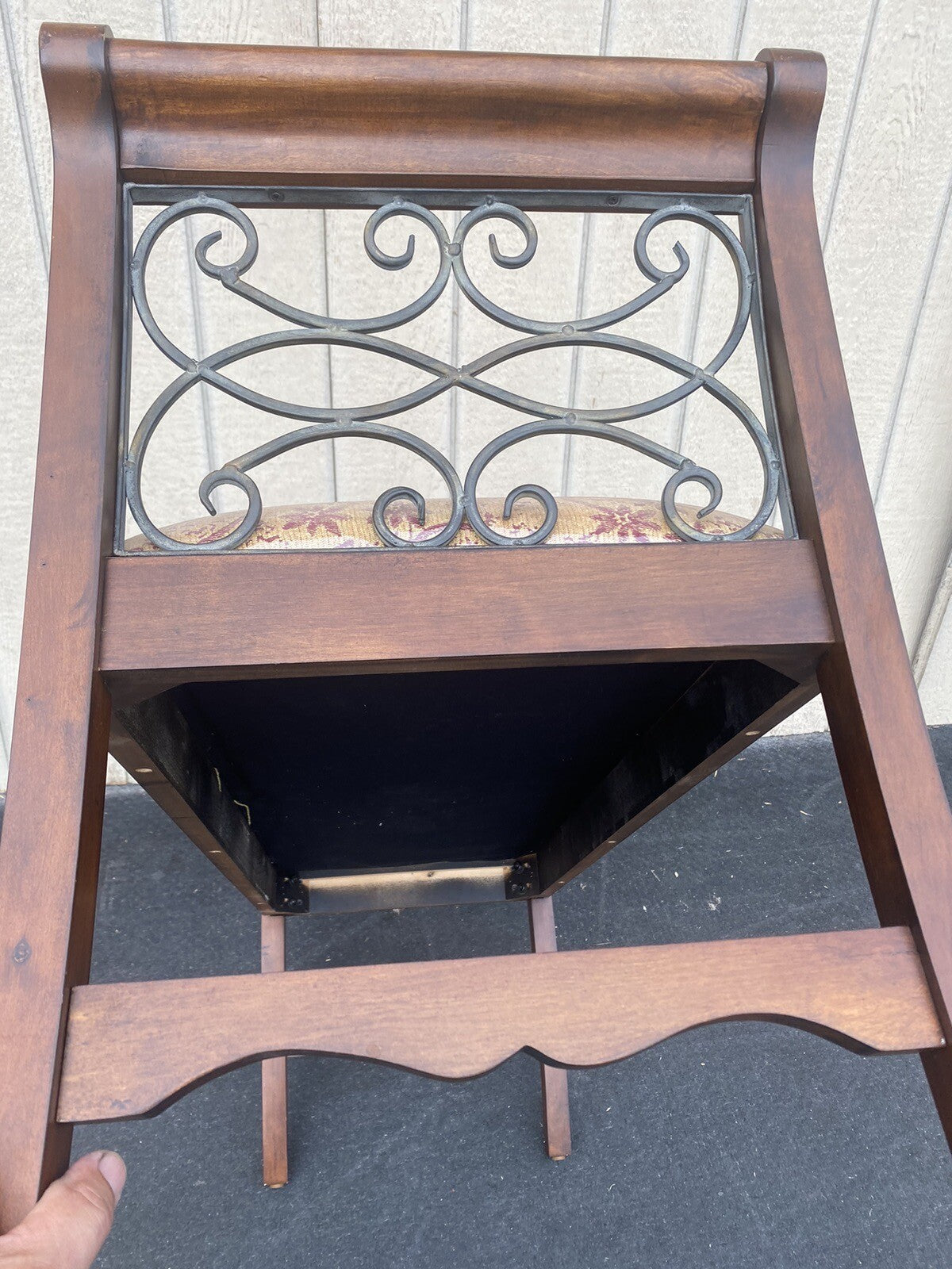 64841    Decorator Window Bench Stool with scrolled iron Sides