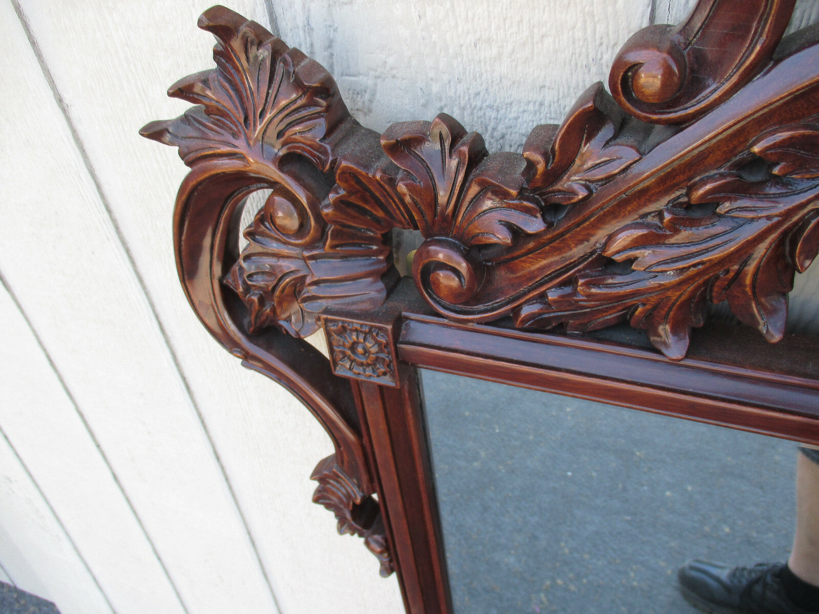 63093 Solid Mahogany Carved Mirror in Fancy Picture Frame
