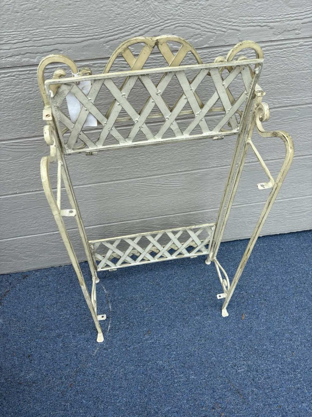 66414 Quality Iron Fold Up Bookcase  Curio Plant Shelf