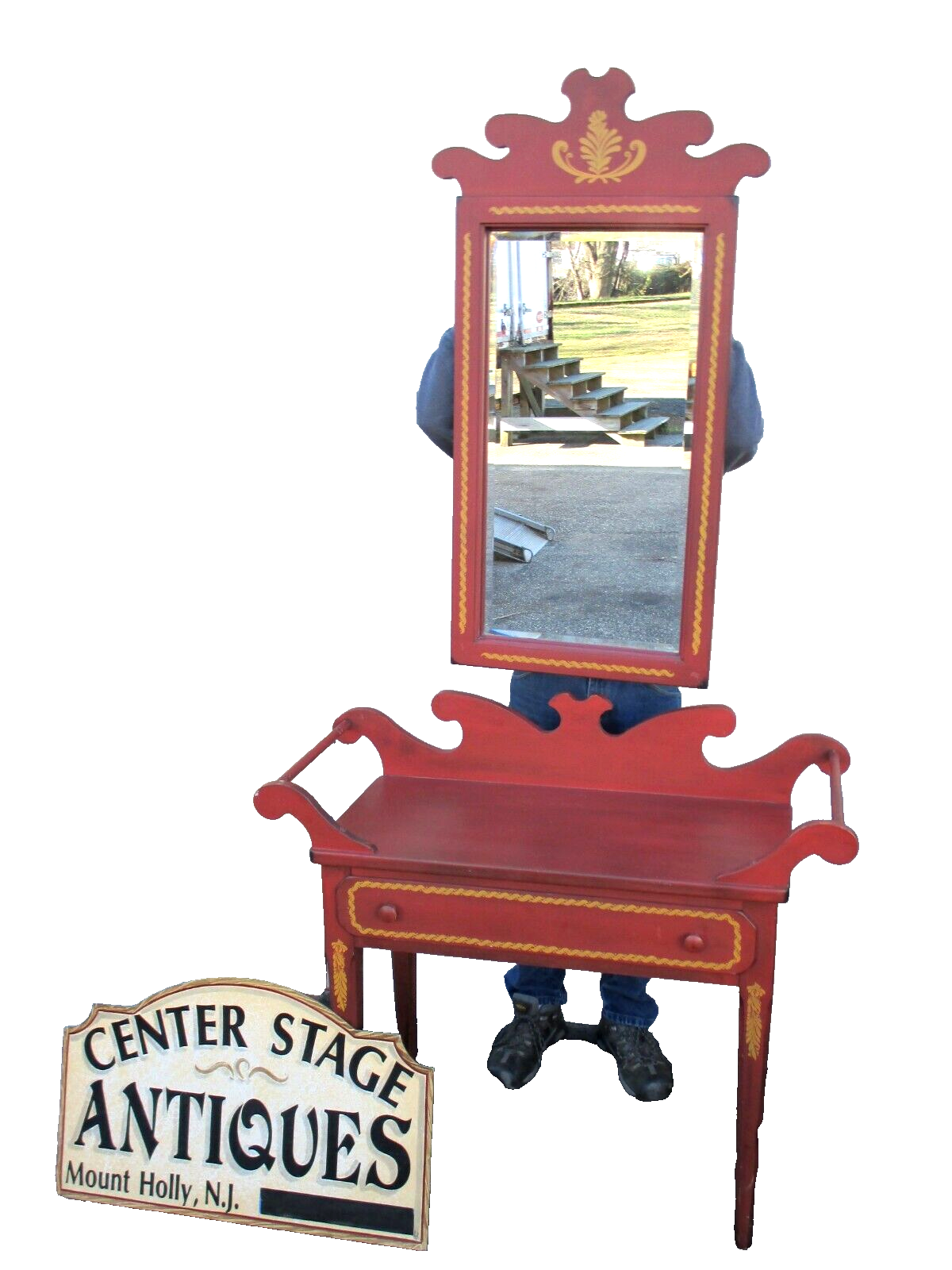 64013 Lane Furniture Lamp Table Console with Mirror