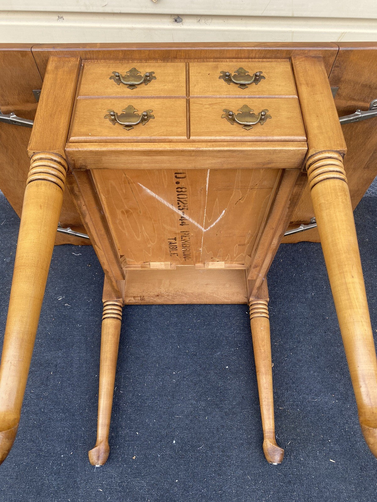 65794 Solid Maple Drop Side Pembrooke  Lamp Table Stand w/ Drawer