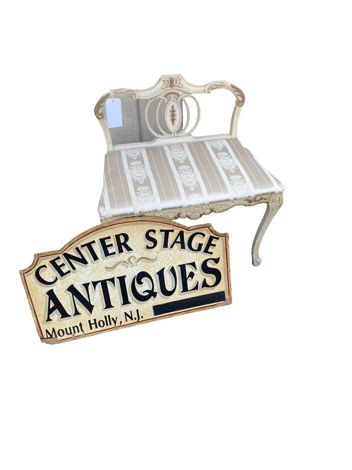 66296 Decorator White Vanity Bench Stool