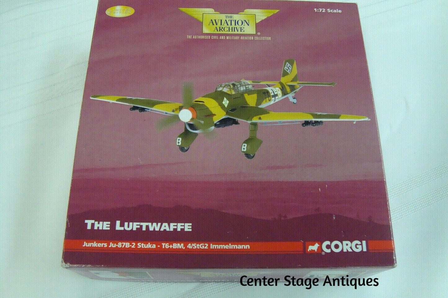 ES14 - Corgi LUFTWAFFE Junkers JU  87B 2 STUKA T6  BM Airplane Plane Scale 1/72