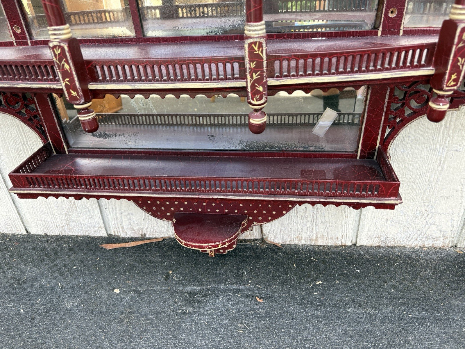 66842 Custom Hand Painted Victorian Whatnot Curio Wall Shelf