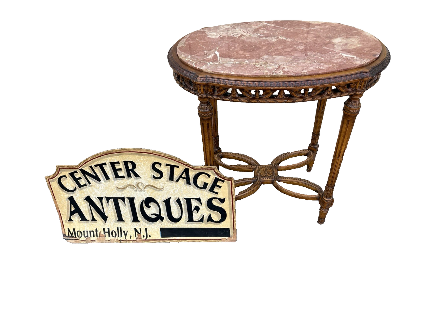 66898   Marble Top Decorator Lamp Table Stand