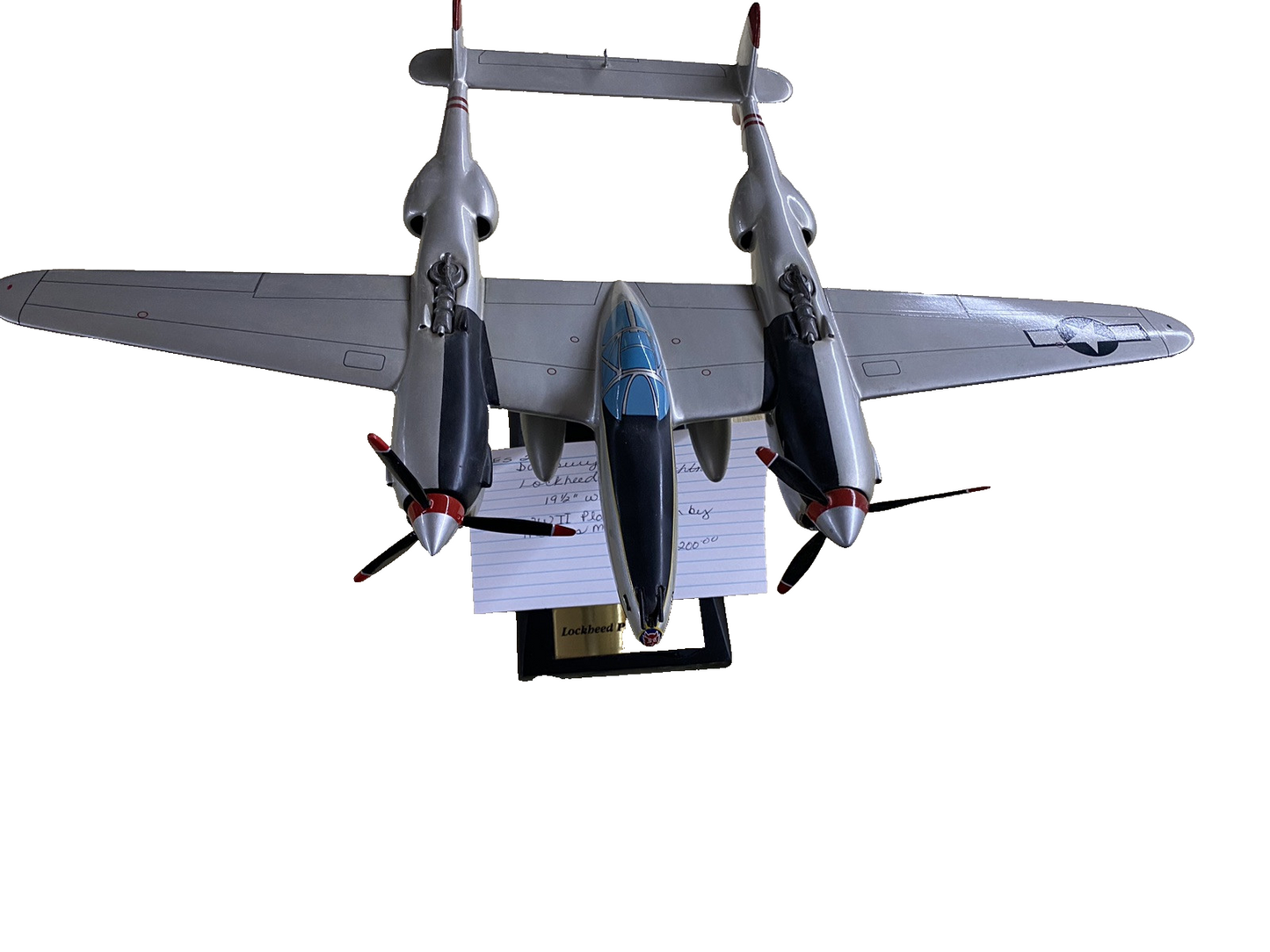ES   220:          DANBURY MINT    LOCKHEED P-38 LIGHTNING  AIRPLANE Plane