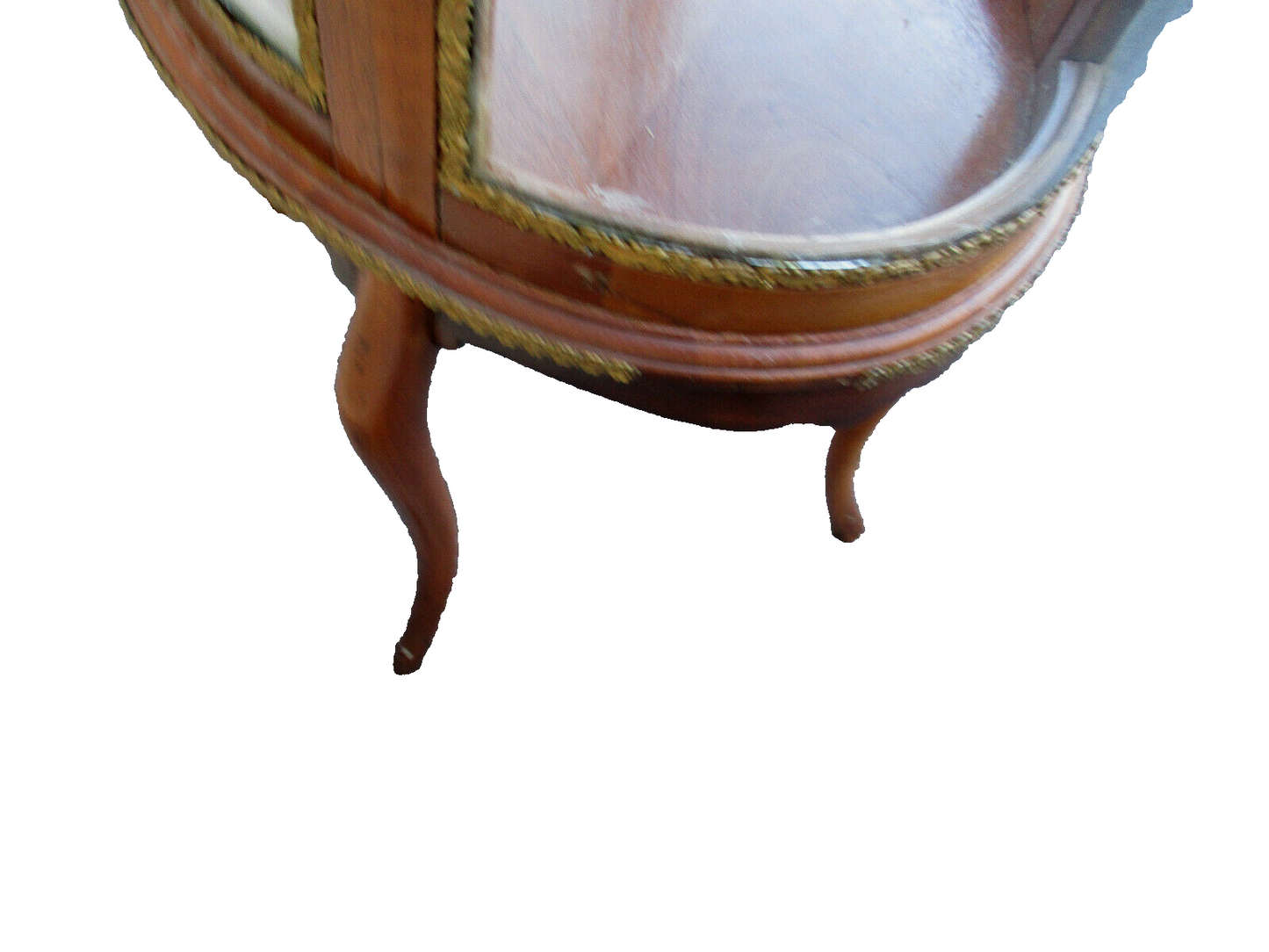 62883   Antique Bow Glass Curio Cabinet  Louis XV