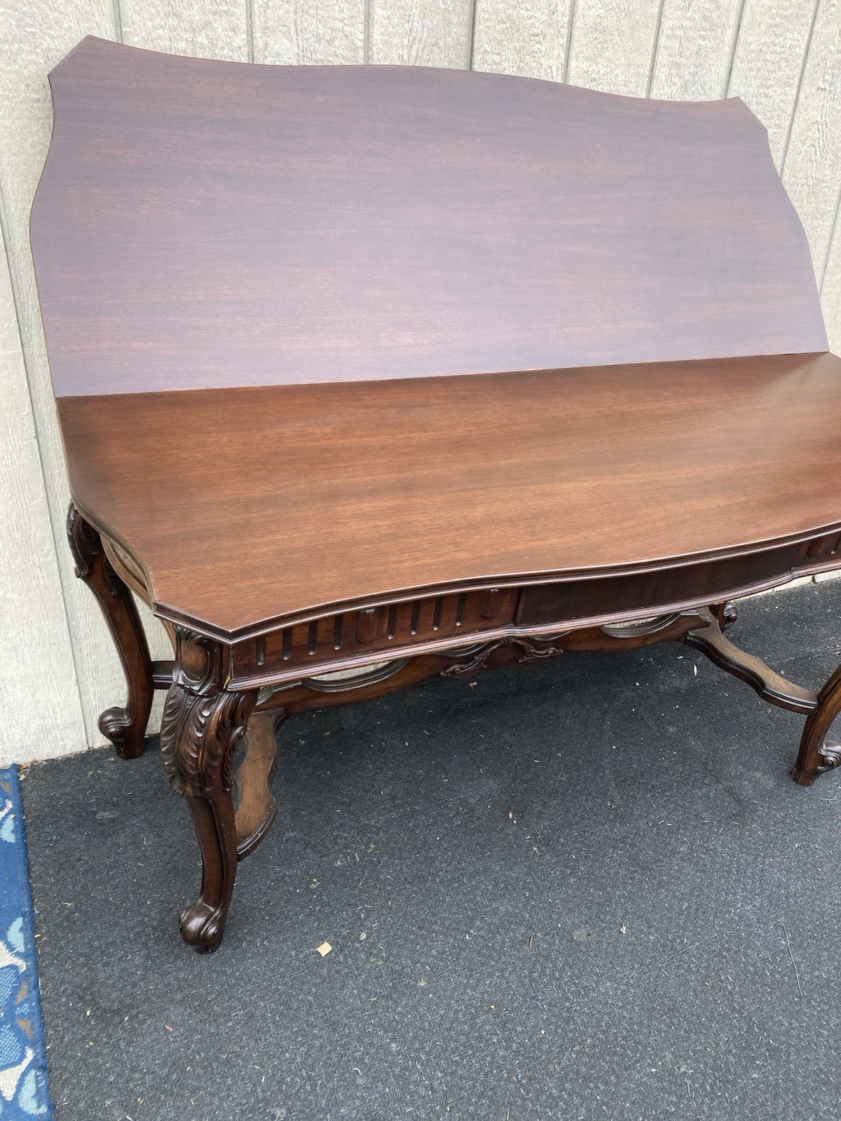 66609  Antique French Country Flip Top Dining Table Console Sofa Table