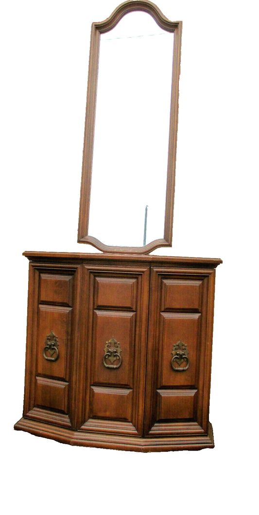 51039  QUALITY Maple Console Hall Table Stand with Mirror