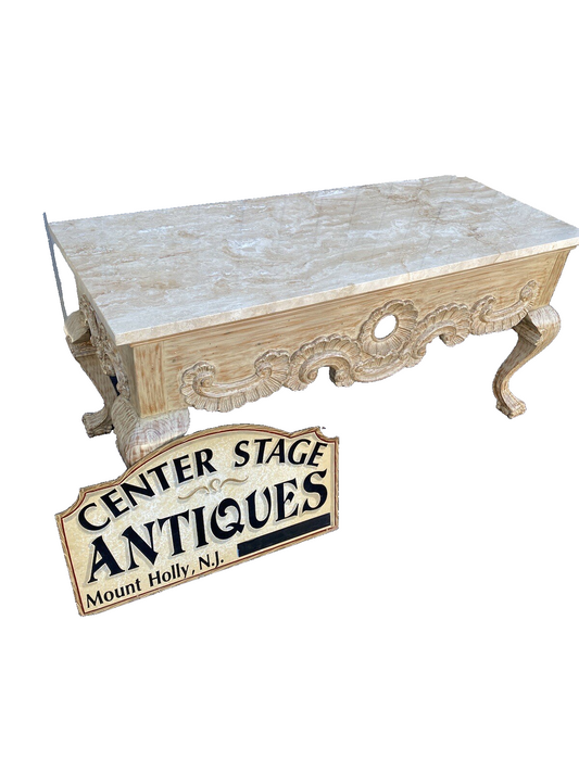 64958 Quality Marble Top Console Hall Table Sideboard Server