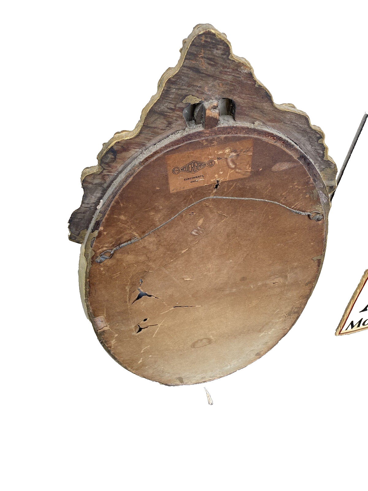 64975  Etched Glass Wood and Gesso Mirror