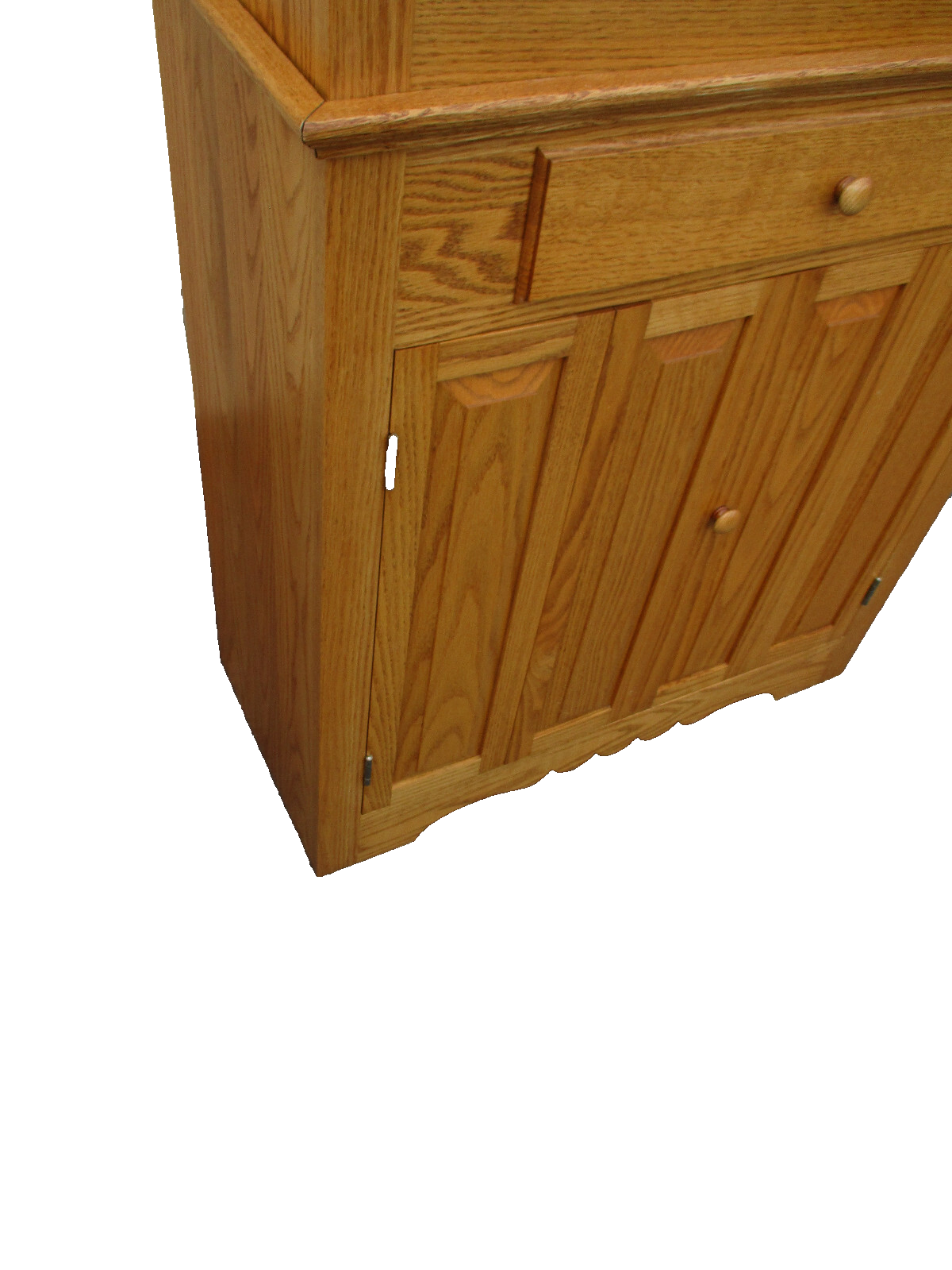 63297   Solid Oak Tom SEELY Corner Cabinet  Curio