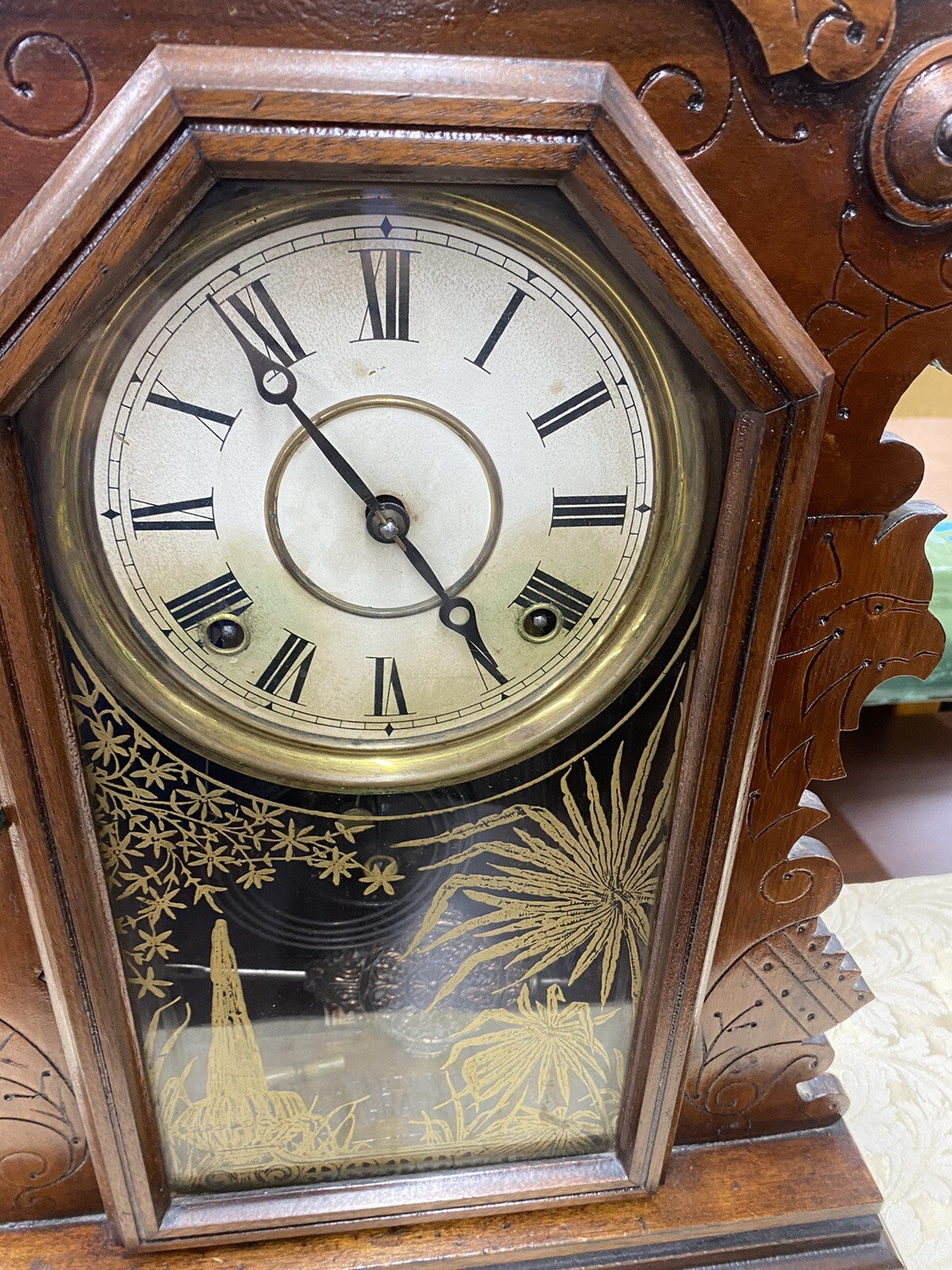 65757 Antique Ingraham  Victorian Mantle Clock