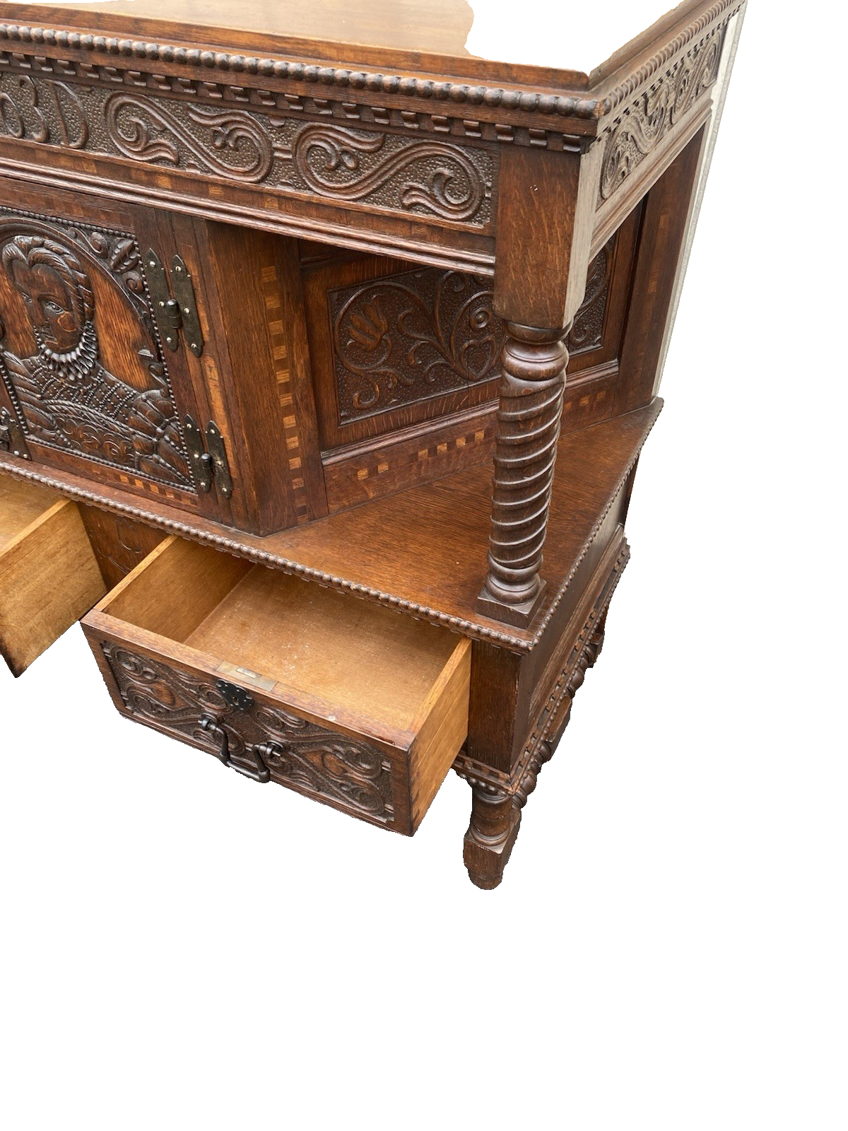 66495 Custom Hand Made Oak Cabinet Sideboard Server Chest