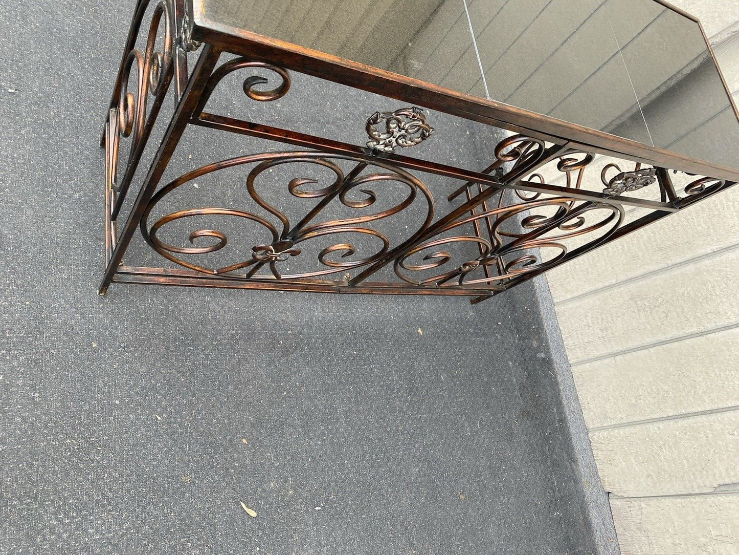 66146 Metal Console Hall Table Stand with Tile Top