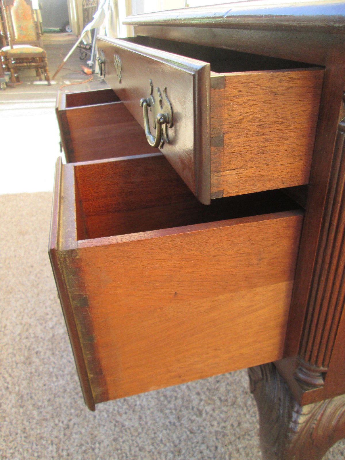 54083 MAHOGANY BALL AND CLAW FOOT LOWBOY SERVER DRESSER