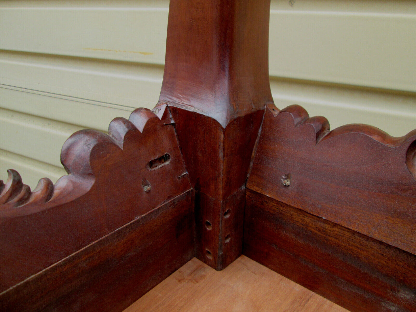 58349 Inlaid Mahogany Library Desk Console Table Stand Server Sideboard