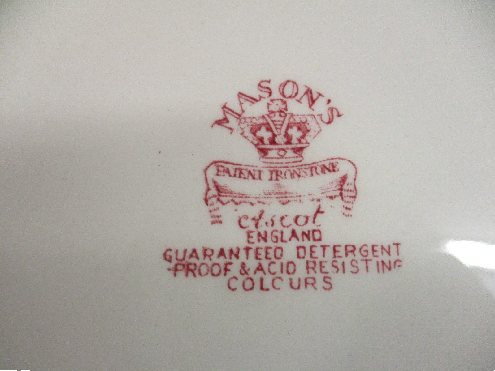 COL 01:       Set of  12 Mason ASCOT PATTERN 8" Ironstone Plates