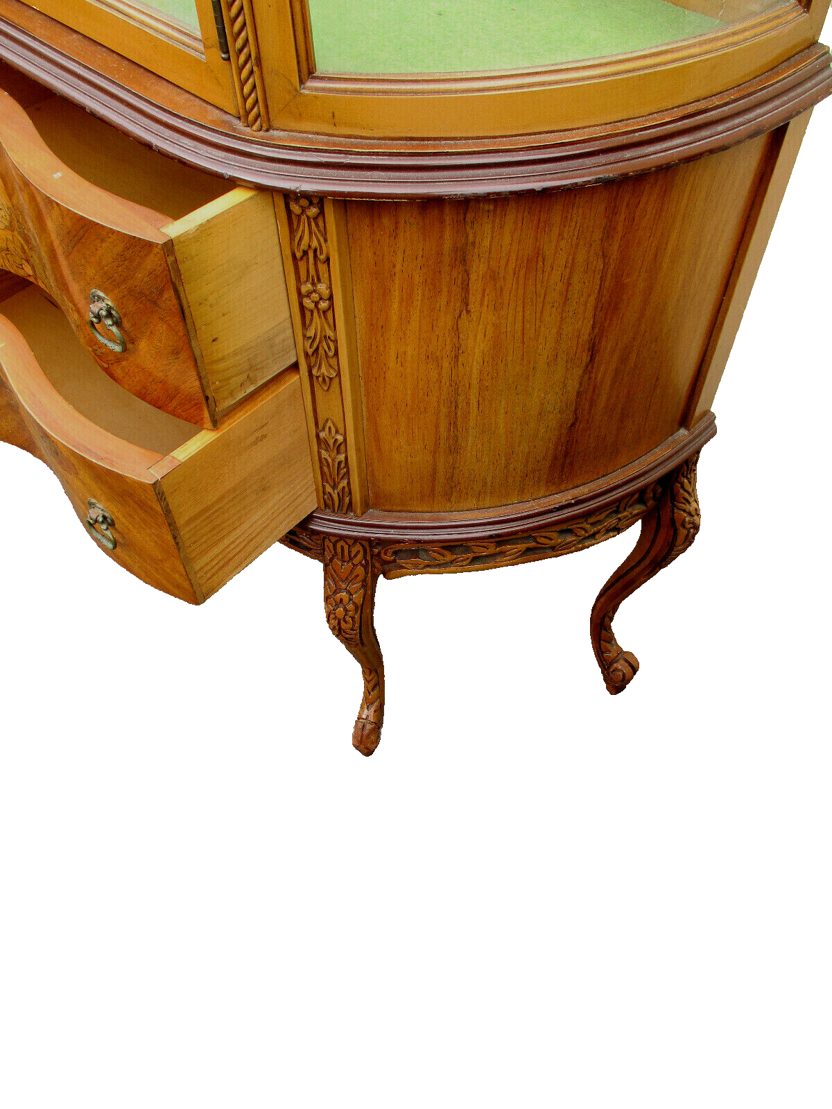 63337 Inlaid Bow Glass Curio China Cabinet