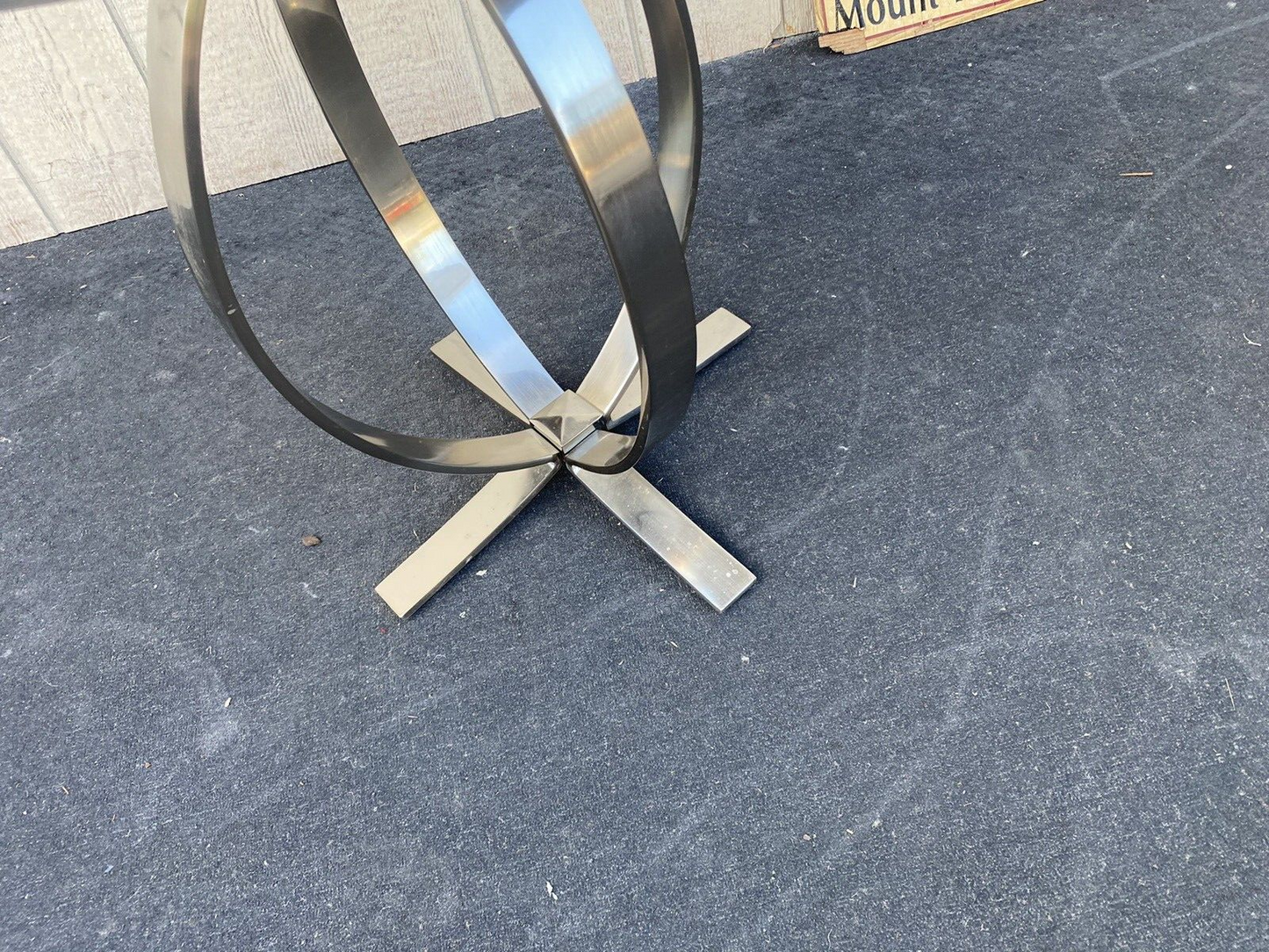 65722 Marble Top Modern Chrome and Marble Lamp Table Stand