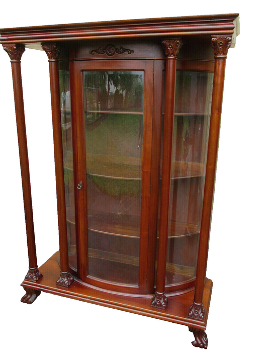 63159  Antique Victorian Mahogany China Cabinet Curio