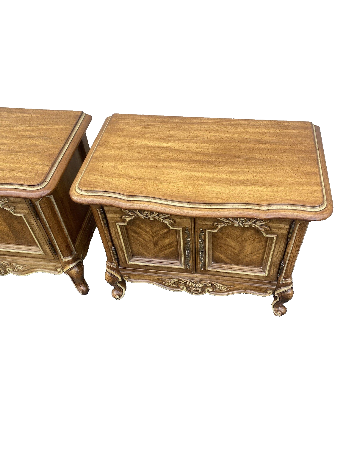 64496 Pair French Country 2 Door Nightstands