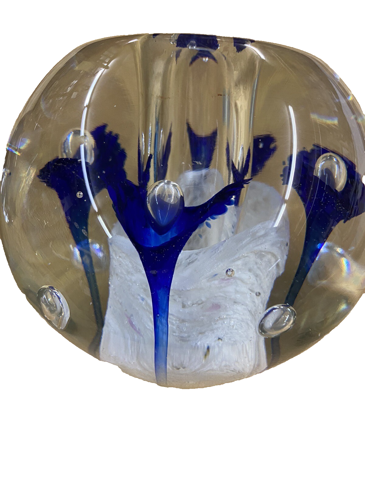 COL WW:      PAIR of  Hand Blown Paperweight  s or Candle Stick Holder s