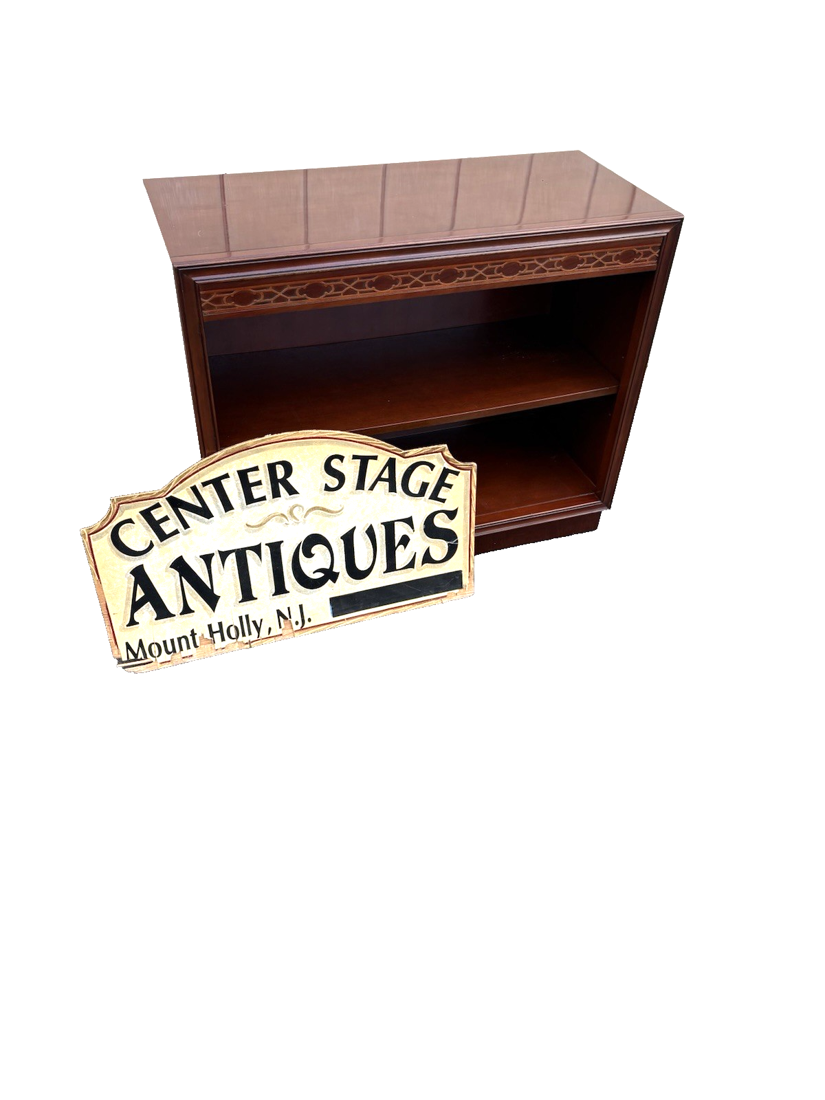 66892  Mahogany Bookcase Curio Cabinet