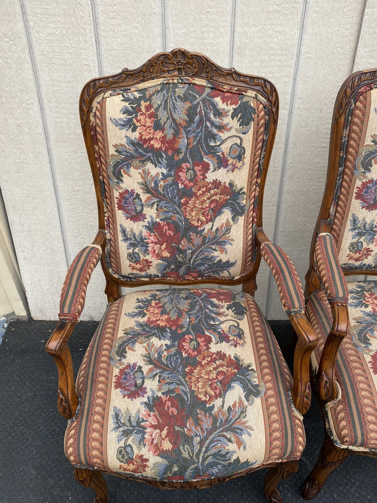 65425   Pair French Country Bergere Armchair Chair