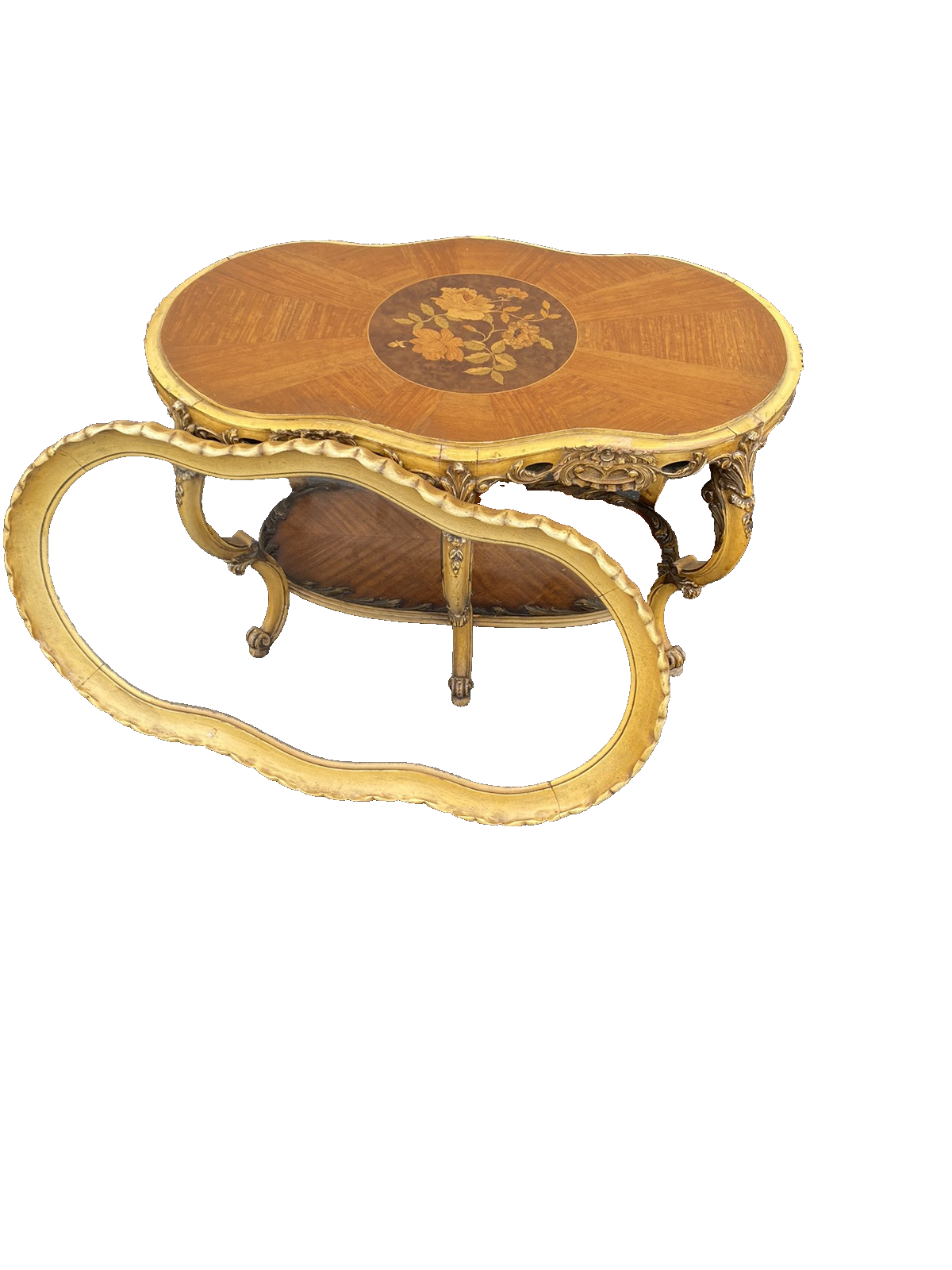 65653   Decorator Antique Tray Top Coffee Table Stand