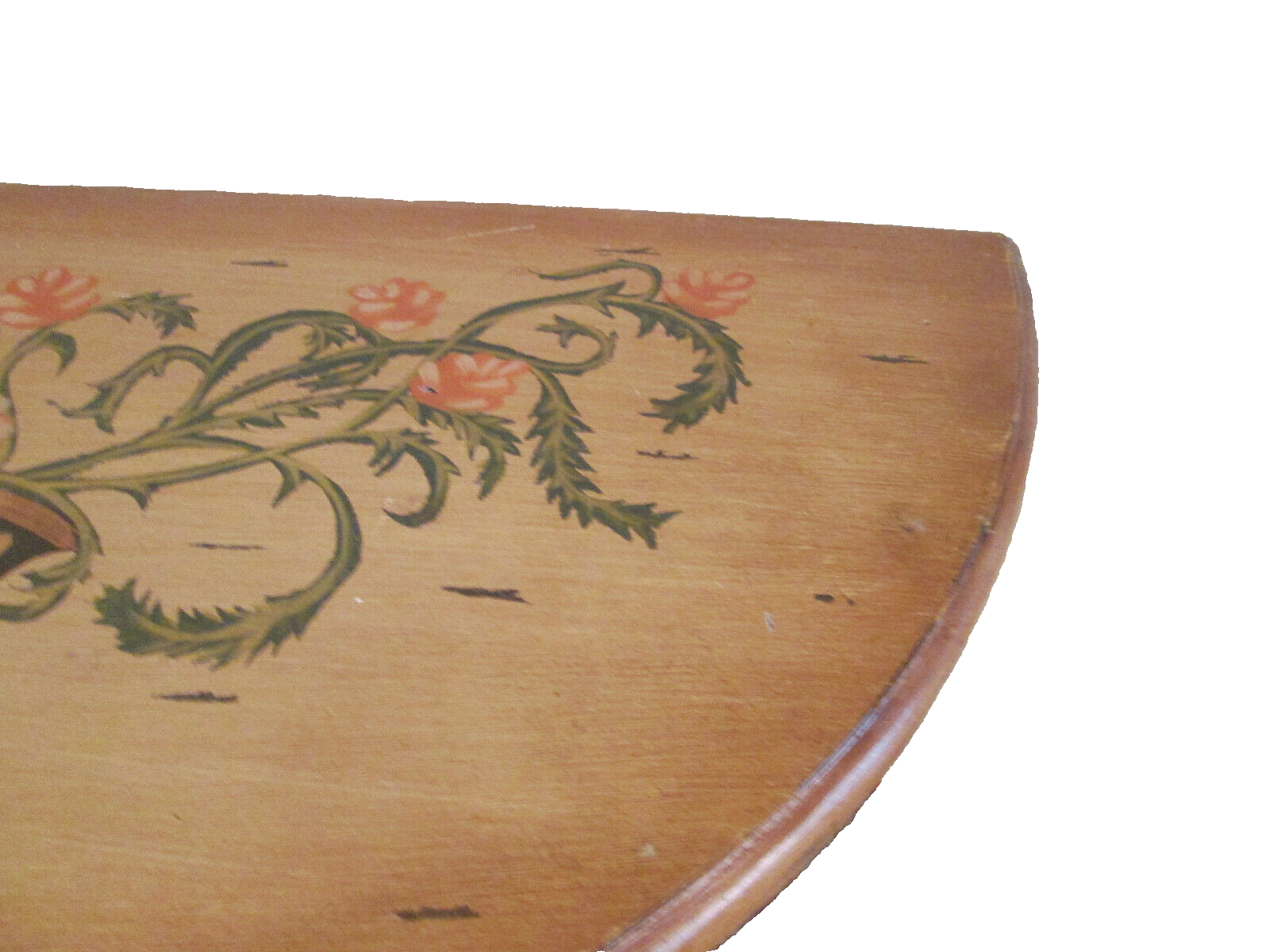 49361 DECORATOR Custom Made HAND PAINTED WOOD HALF ROUND CONSOLE TABLE