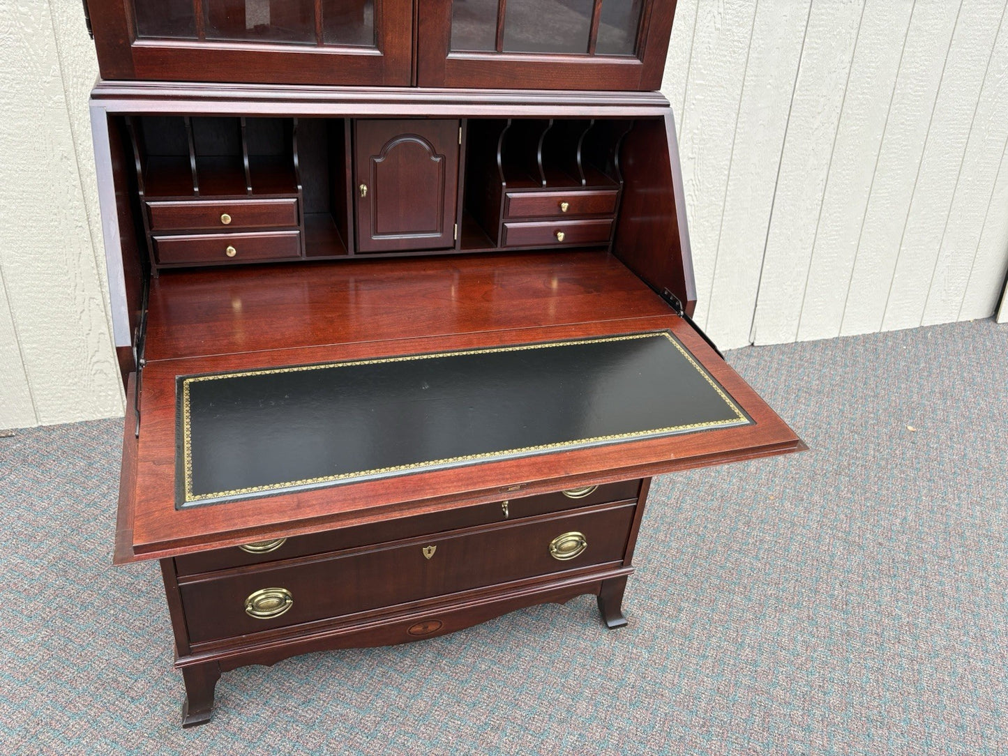 67138 JASPER Furniture Inlaid Secretary Desk w/ Bookcase Top