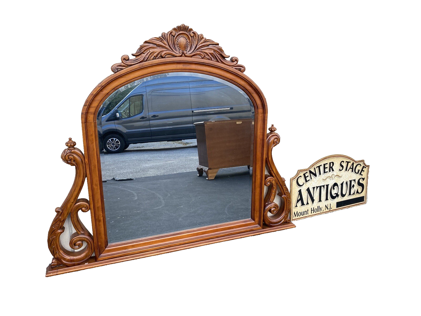 64904   PULASKI Large Beveled Dresser Mirror in Carved Frame