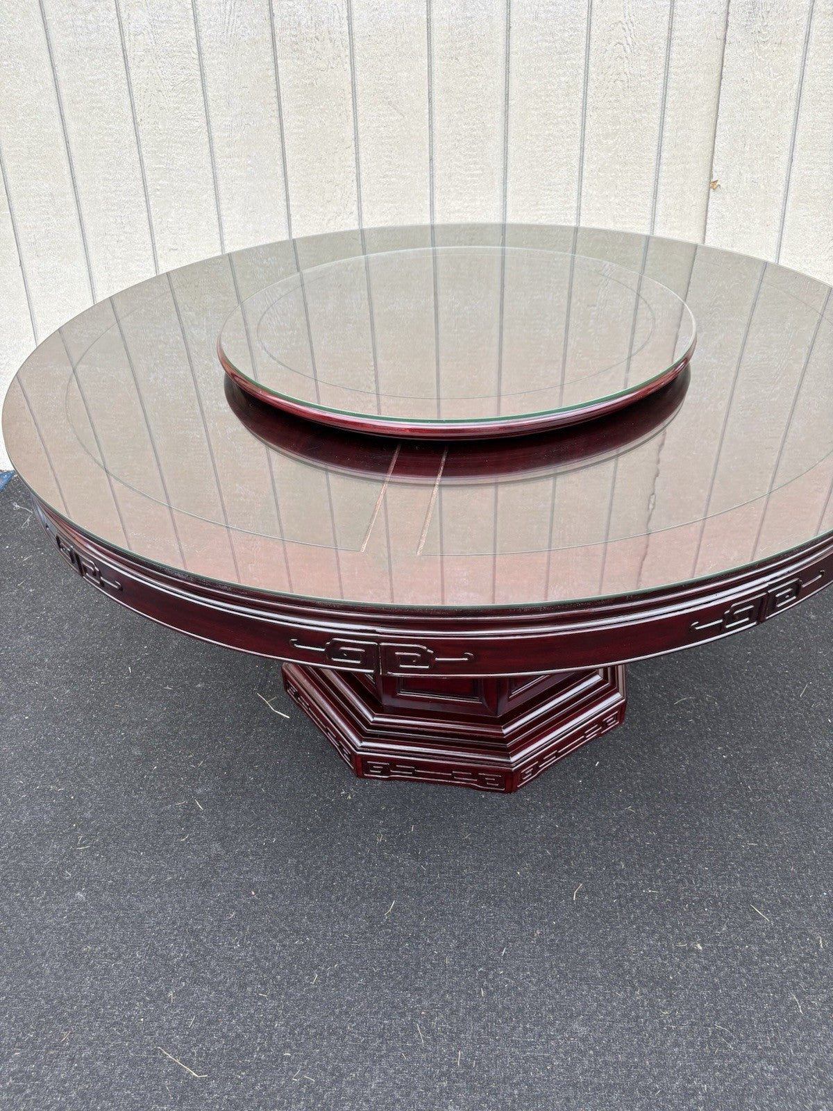 66875   Oriental Dining Table with Laz-Z-Susan and 8  Side Chair s